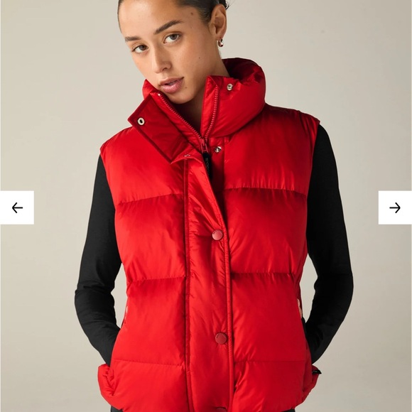 Beyond Yoga Red Puffer Vest - Picture 4 of 5